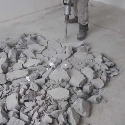 Демонтаж стяжки из бетона и цемента